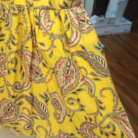Zara Yellow Paisley Print Maxi Dress XS - Picture 7 of 8